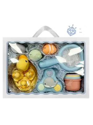 Jool Baby Bathtime Adventure 15-pc Gift Set with Bath Toys Floating Ducks & Sensory Fun for Baby Shower Includes 3 Mama & 3 B...