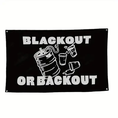Blackout Or Backout Print Tapestry for Mean Girls Decorations, 1 Count 3x5ft 90x150cm Double-stitched Edge Wall Hanging Tapes...