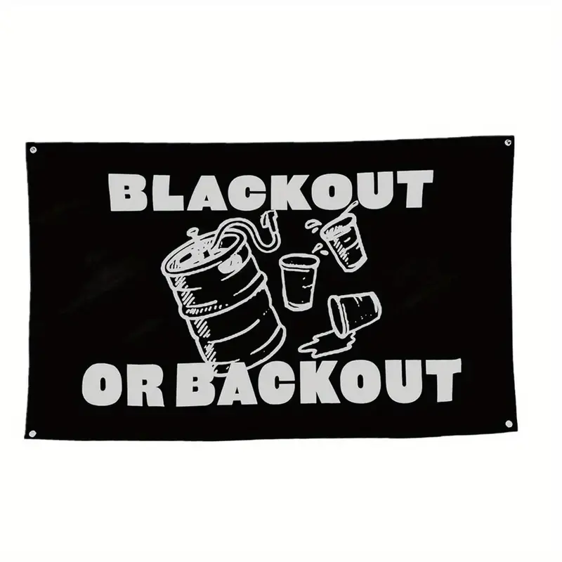 Blackout Or Backout Print Tapestry for Mean Girls Decorations, 1 Count 3x5ft 90x150cm Double-stitched Edge Wall Hanging Tapes...