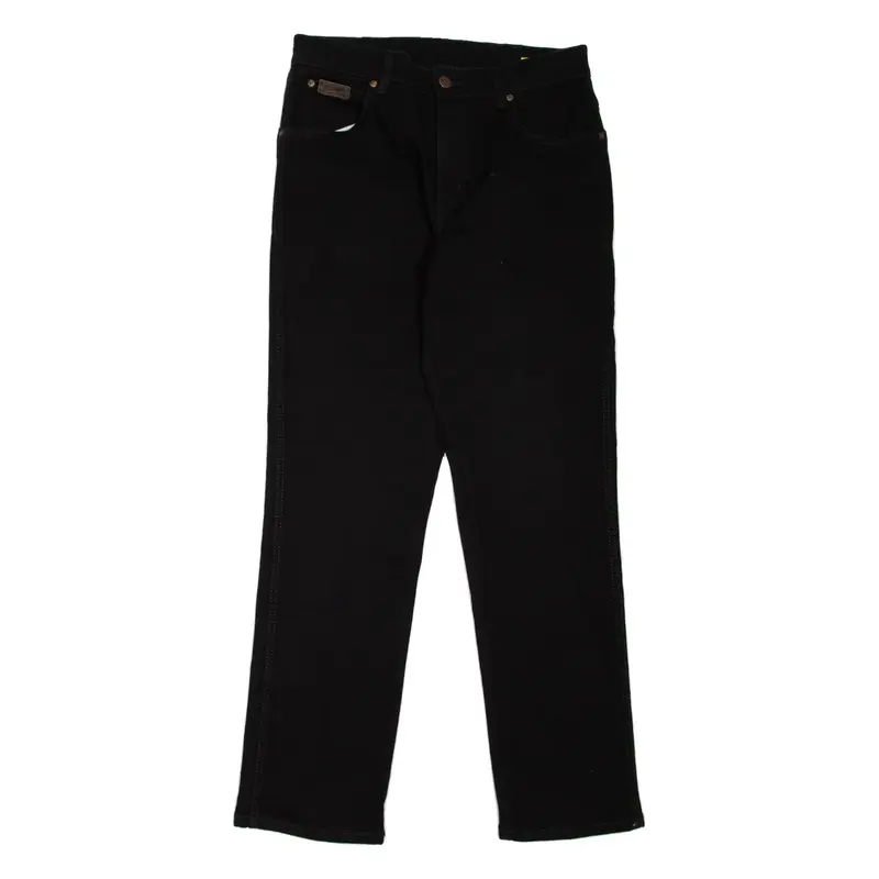 WRANGLER Texas Stretch Mens Jeans Black Regular Straight W33 L32