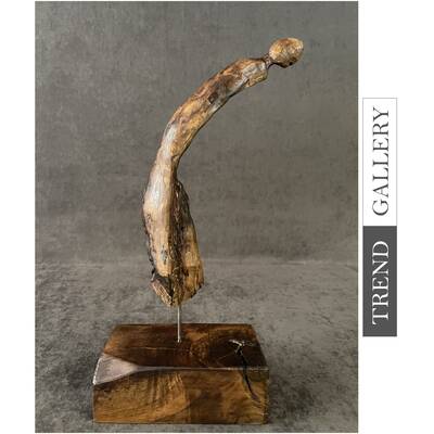 Original Wood Table Figurine Creative Driftwood Wood Art for Home Original Desktop Decor | HERMIT 14.5"x6.7"