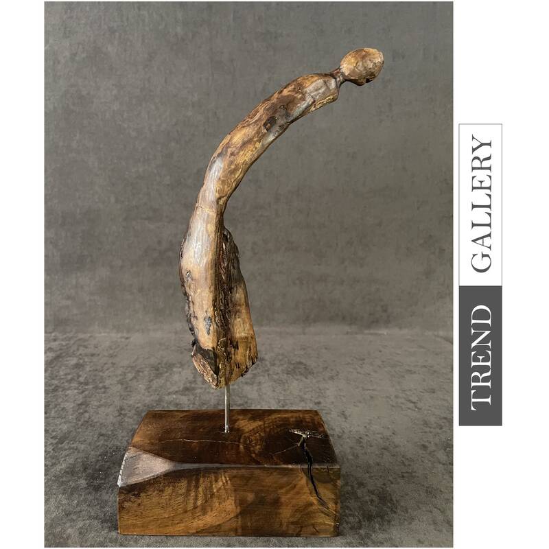 Original Wood Table Figurine Creative Driftwood Wood Art for Home Original Desktop Decor | HERMIT 14.5"x6.7"