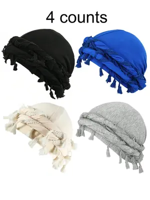 Solid Color Turban Hat, Boho Style Hair Accessories for Women & Girls, Vintage Trendy Hair Accessories for Daily Wear