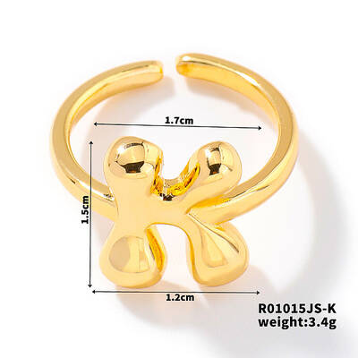 Fashionable Letter Brass Open Cuff for Women
