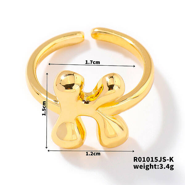 Fashionable Letter Brass Open Cuff for Women