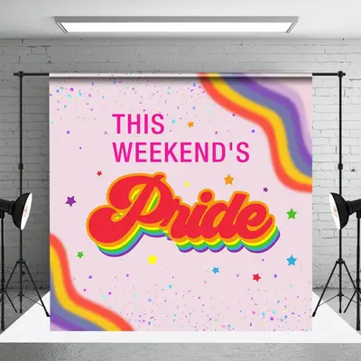 Colorful Rainbow Stars Sequins Pride Month Backdrop - Aperturee