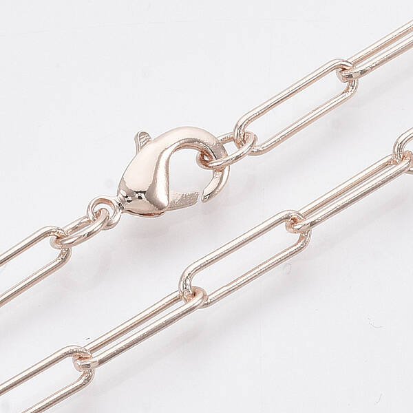 Brass Round Oval Paperclip Chain Necklace Making