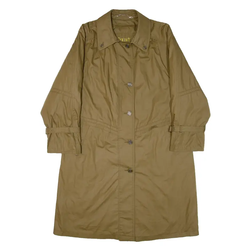 GOLDIX Quilted Lined Womens Overcoat Coat Green S