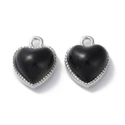 Alloy with Black Glass Pendant