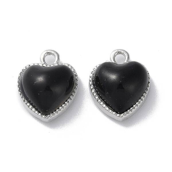 Alloy with Black Glass Pendant
