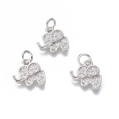 Brass Micro Pave Cubic Zirconia Pendants