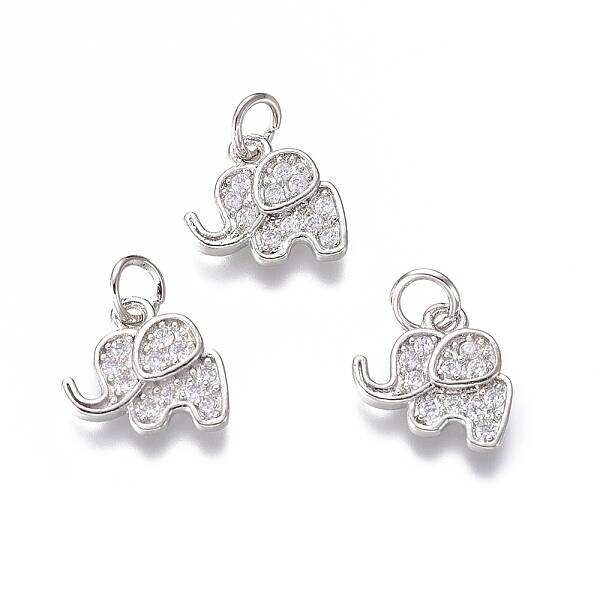 Brass Micro Pave Cubic Zirconia Pendants