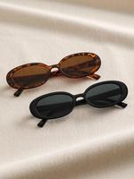 2 Pairs Summer Oval Frame Sunglasses, New Personality Travel Accessories for Women & Men, Lightweight Summer Outfits 2025 for...