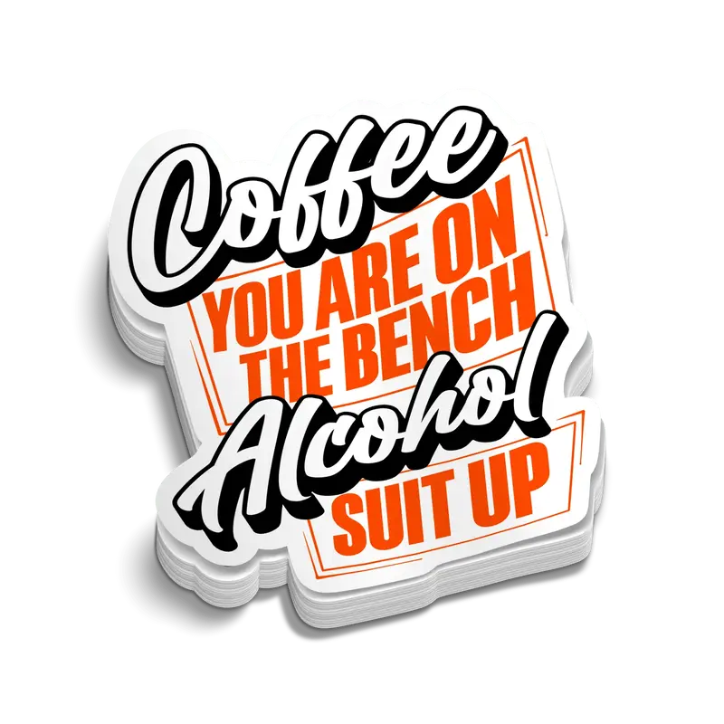 Coffee On Bench - Hard Hat Decal