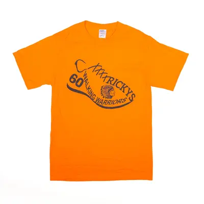 PORT & COMPANY Ricky's Walking Warriors Neon T-Shirt Orange USA Mens S