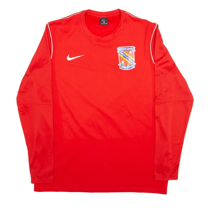 NIKE Dri-Fit Bangor City FC Sweatshirt Red Mens XL