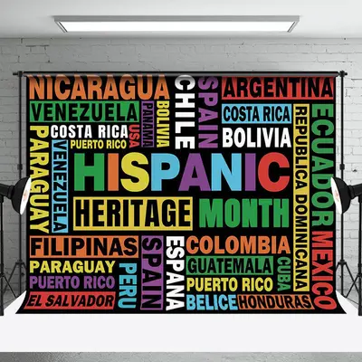 Aperturee Countries Names Hispanic Heritage Month Backdrop - Aperturee