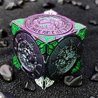 YEMEKO  7-in-1 DND Dice Cube -Metal Spinner with Dragon Design Epic Gift for RPG Players Collectors Premium Quality Brass Ele...
