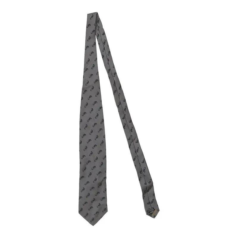 Armani Collezioni Tie - No Size Grey Silk