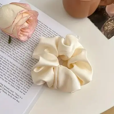 1Pack Satin Hair Scrunchies for Women - Glossy Satin Scrunchies for Hair Satin Scrunchies for Girls Holiday Gift Silk Hair Ti...