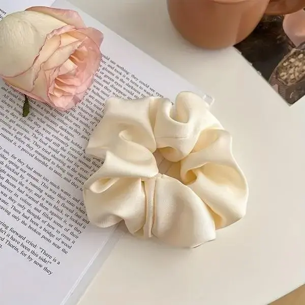 1Pack Satin Hair Scrunchies for Women - Glossy Satin Scrunchies for Hair Satin Scrunchies for Girls Holiday Gift Silk Hair Ti...