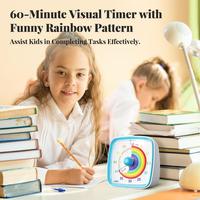 Yunbaoit 60-Minute Visual Timer with Night Light, Countdown Timer for Kids and Adults, SilentTimer, Timer with Rainbow Patter...