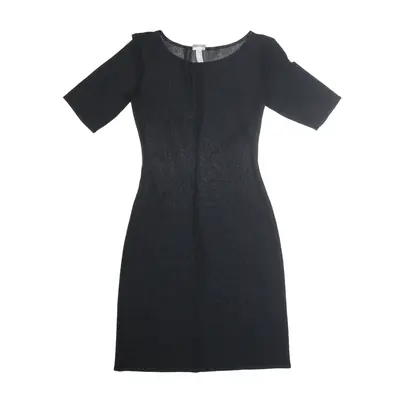 MALIZIA Mesh Mini Dress Black Short Sleeve Short Womens UK 8