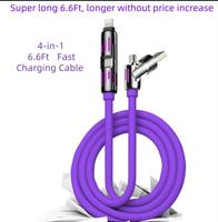 4-in-1 USB-C Cable, PD 5A FastCharging,Data Sync,USB-A, Type-C,Lightning-MAX 240W Fast Charging &Data SyncAluminum,Compatible...