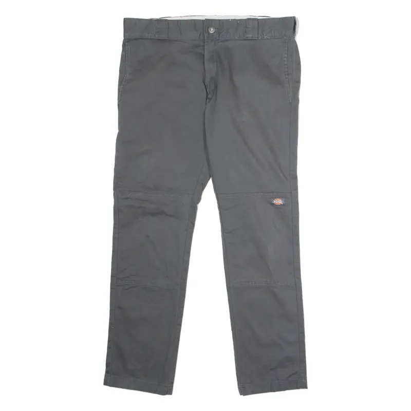 DICKIES Workwear Mens Twill Trousers Grey Regular Skinny W33 L30