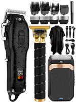 LQT   Cordless hair clipper set, USB charging, hair clipper with LCD display screen,multi-purpose shaver, sufficient battery ...