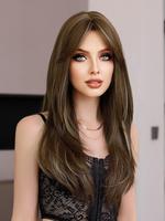 24 Inch Long Straight Synthetic without Bangs, Gorgeous Fluffy Heat Resistant Wigs for Women, Natural Looking Synthetic Full ...