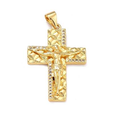 Brass Micro Pave Clear Cubic Zirconia Pendants