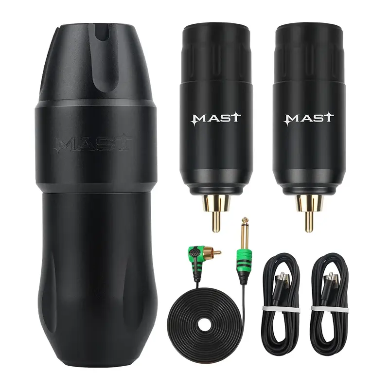 Dragonhawk Mast Tour Pro Wireless Tattoo Machine Kit with Replacement 2Pcs Battery Power Supply