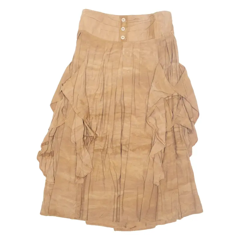 Womens A-Line Skirt Brown Midi Viscose M