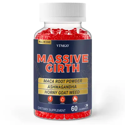 VTMGO Massive Girth Gummies - 60 Count Maca Root, Ashwagandha, Horny Goat Weed, Saw Palmetto, Multivitamins, L-Arginine for M...