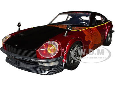 1972 Datsun 240Z Black and Red Metallic with Graphics Fast X (2023) Movie Fast & Furious Series 1/24 Diecast Model Car by...