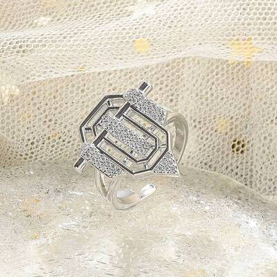 Brass Micro Pave Clear Cubic Zirconia Open Cuff Rings for Women Men