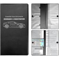 Registration and Holder, 10.39''x9.56'' Essential Auto Card Document Glove Box Organizer with Closure, Universal Interior A...