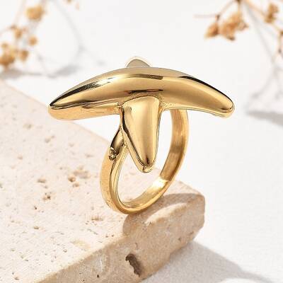 304 Stainless Steel Letter X Finger Rings
