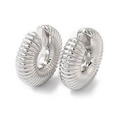 Rack Plating Brass Textured Round Cuff Earrings