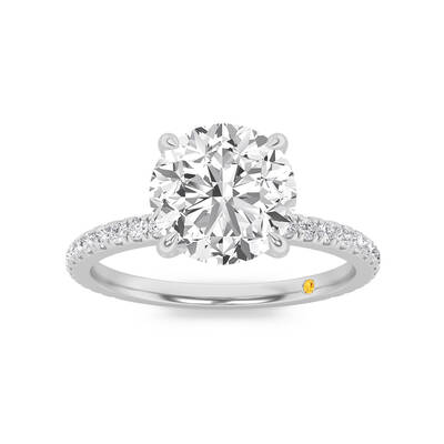 Florence Hidden Halo Round Lab Grown Diamond Engagement Ring | 14K White Gold 1 1/3 CT. TW.