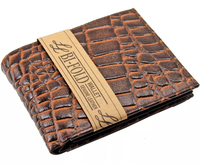 New Mens Genuine Leather Bifold Wallet ID Credit Card Alligator Window Crocodile