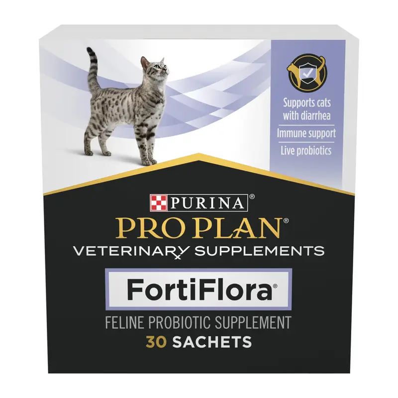 Purina Pro Plan Veterinary Supplements FortiFlora Cat Probiotic Supplement for Cats with Diarrhea - 30 ct. Box Springtok