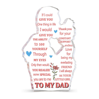 Gift For Dad Acrylic Father Plaque Dad Gifts for Fathers Day from Daughter Son, Birthday Gifts