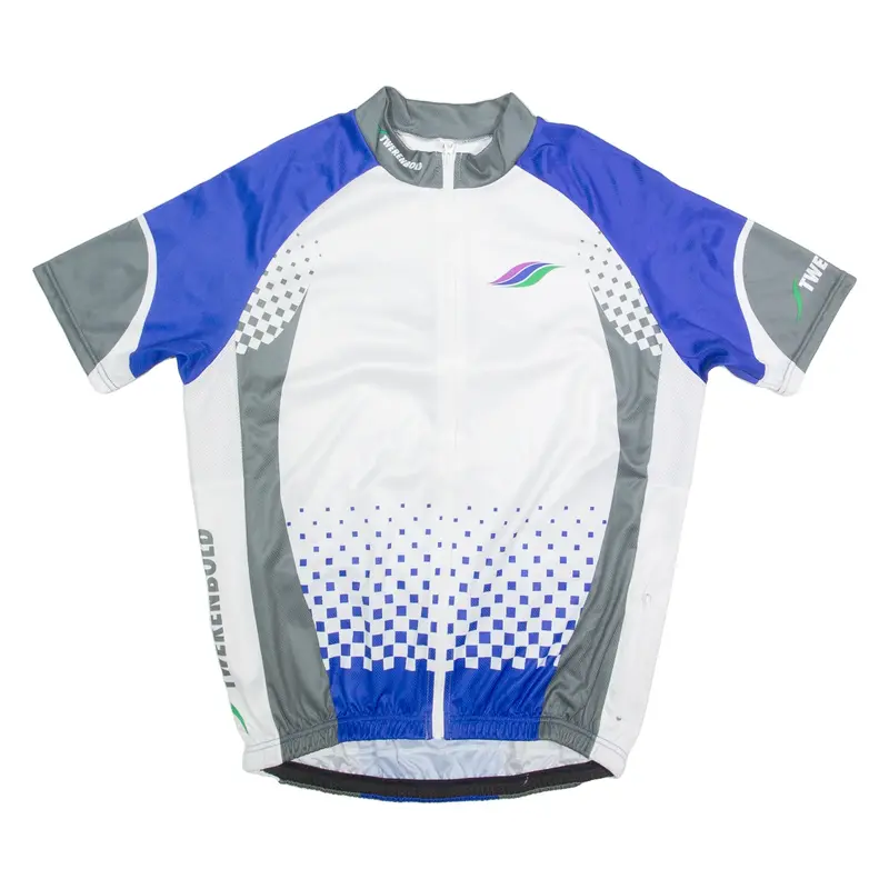 TWERENBOLD Cycling Zip Up Mens Jersey White High Neck L