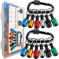 12PCS Bit Holders 1/4 Socket, Hex Shank Screwdriver Bit Holder for Impact Driver Drill Bit Keychain Extension Bar Quick Relea...