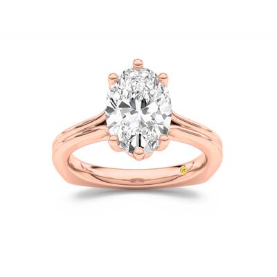 Fleur Oval Lab Grown Diamond Engagement Ring | 18K Rose Gold 1 CT. TW.