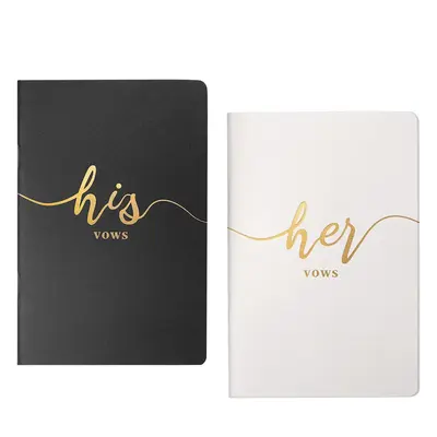 2pcs/set Wedding Vow Book, His and Hers Elegant Wedding Notebook, Gift for Bride Groom Ceremony
