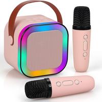 Wireless Karaoke Speaker with 2 Wireless Microphones, Rechargeable HiFi Stereo Sound KTV Speaker System, Wireless Speaker wi...