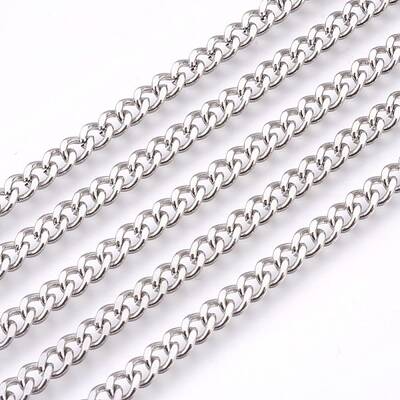 Tarnish Resistant 201 Stainless Steel Curb Chains